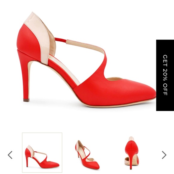 Elizee Italian Leather Shoes. Size 40 EU / 9 US – Brand New in Box.Crimson/beige - Picture 1 of 13